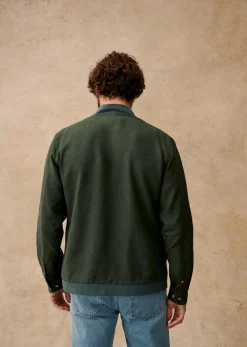 Sezane Chemises lin|Surchemise Ellis Lin Vert Foncé
