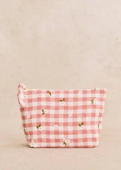 Sezane Lifestyle|Le Bain|Trousse Zippée Vichy Rose