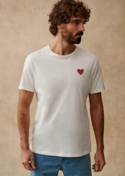 Sezane T-shirts motif|T-Shirt Coeur Chamade Écru