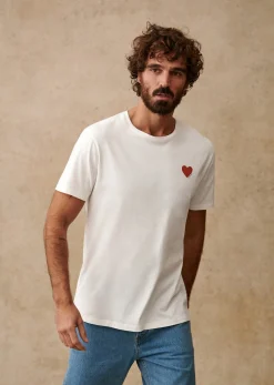 Sezane T-shirts motif|T-Shirt Coeur Chamade Écru
