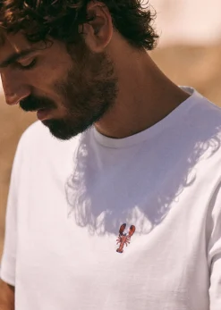 Sezane T-shirts|Le Bain|T-Shirt Homard Blanc