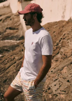 Sezane T-shirts|Le Bain|T-Shirt Homard Blanc
