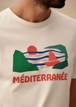 Sezane T-shirts motif|T-shirts manches courtes|T-Shirt Mer Ecru