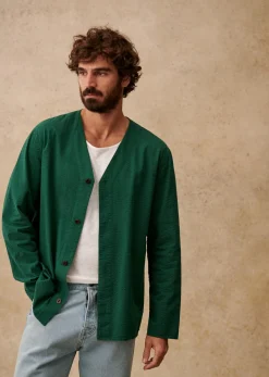 Sezane Vestes coton|Veste Clément Seersucker Vert