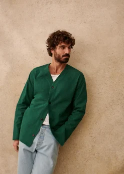 Sezane Vestes coton|Veste Clément Seersucker Vert